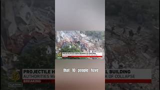 Critical Situation  Haifa Building Collapse After Projectile Strike #iranconflict #iranstrikesback