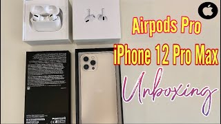 Unboxing iPhone 12 Pro Max Gold | AirPods Pro with Wireless Charging Case | iPhone Lover