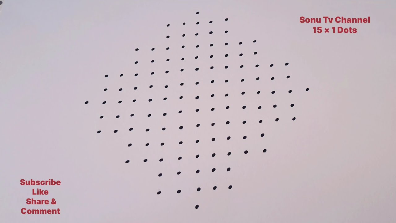 2 Big Kambi /Sikku/Neli kolangal with 15 Dots || Chukkala muggulu || Pulli kolangal || How to