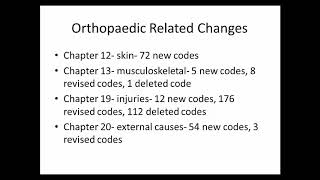 ICD 10 CM Changes and Trends for Orthopaedics 2018