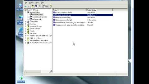 How to deactivate  password policy in Windows 2003 Server