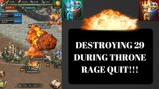 DESTROYING 29 @ THRONE WAR!!! 20 Enemy Swarm Me (Clash of Kings Throne Battle)