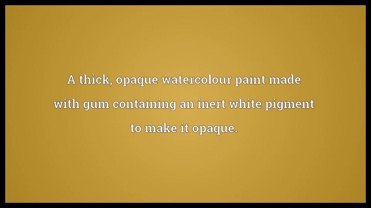 Gouache Meaning YouTube