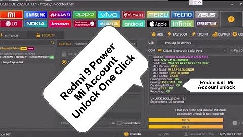 Redmi 9 Power | Redmi 9T | Redmi 9,Mi Account Unlock By Unlock Tool,Redmi 9 Power Mi Account Unlock