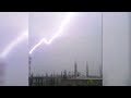 Lighting strikes to cell tower  scary and beautiful 