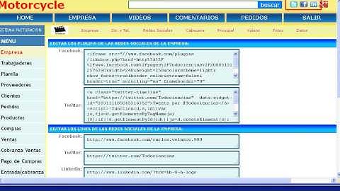 Sistema de facturacion php datos de la empresa