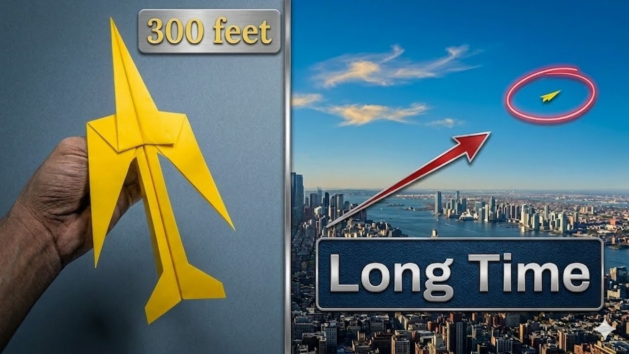 300 Feet New Airplane || comment faire un avion en papier simple rapide et qui vole longtemps