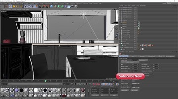 Interior Kitchen Scene 3d model for c4d free downloads (file)