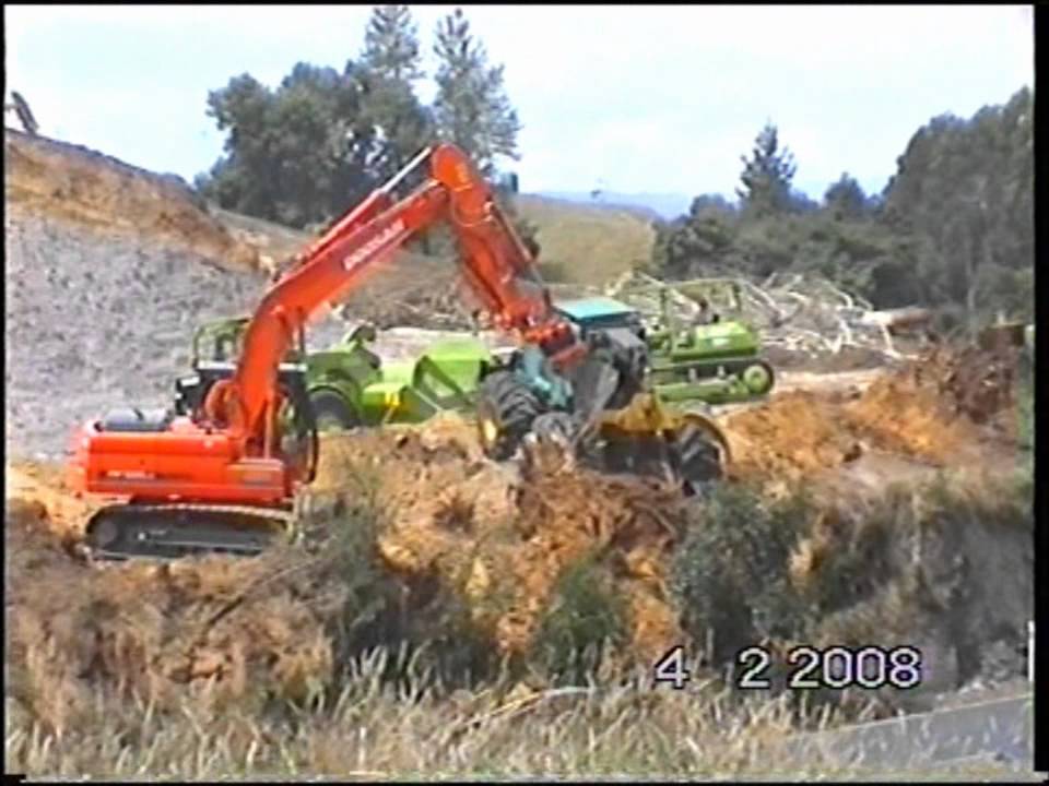 Terex scrapers working on road realignment Rotorua