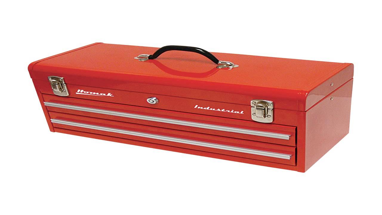 HOMAK RD01022001 2 Drawer Tool BoxChest Red