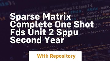 sparse matrix complete one shot fds unit 2 sppu second year
