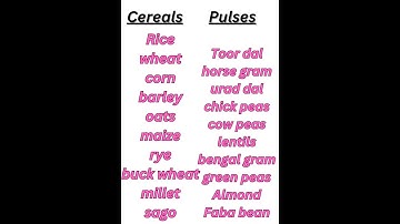 cereals and pulses