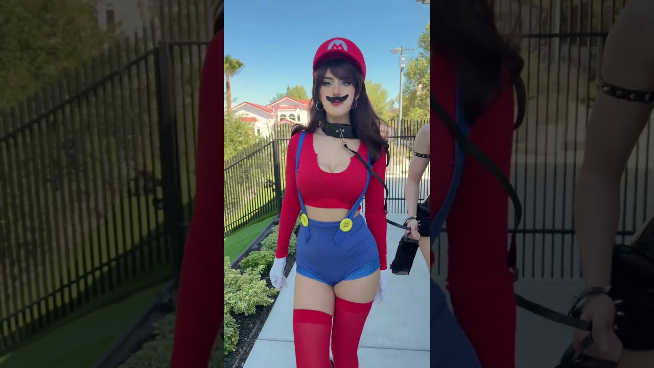 Taking the plumber out for a walk #mario #bowsette #bowser #cosplay #cosplaygirl