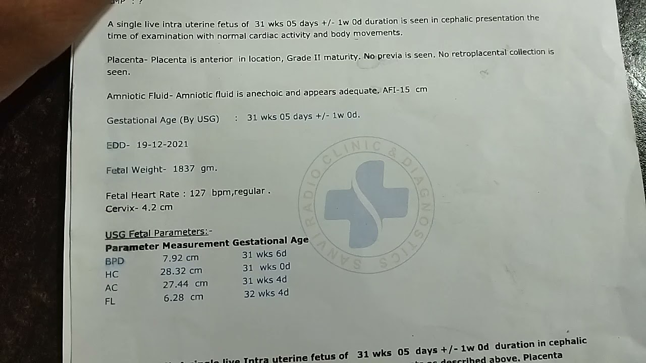 how to read ultrasound report in pregnancy / FWB ultrasound report