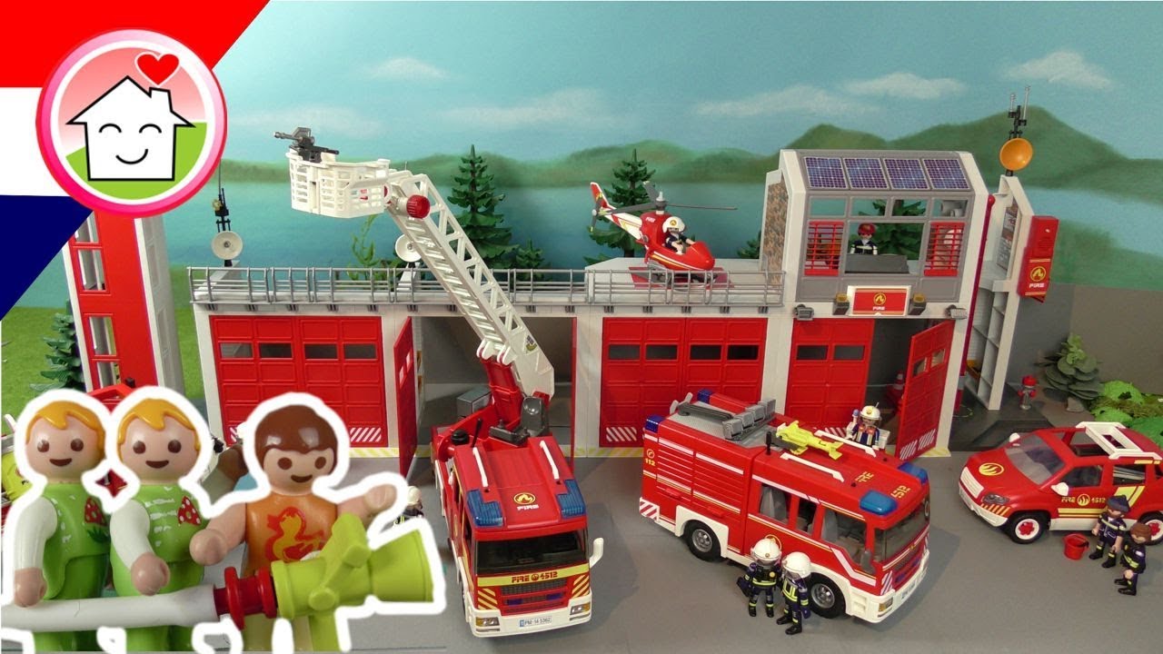 Playmobil filmpje Nederlands De kleuterschool bezoekt de brandweer - Familie Huizer