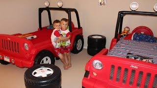 Twins New Little Tikes Jeep Beds!