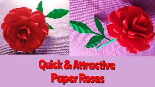 Quick & Attractive Paper Rose || Valentines Day special Rose