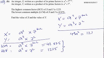 0580/43/O/N/17 (IGCSE) Paper 43 Q 10b - Highest Common Factor & Lowest Common Multiple