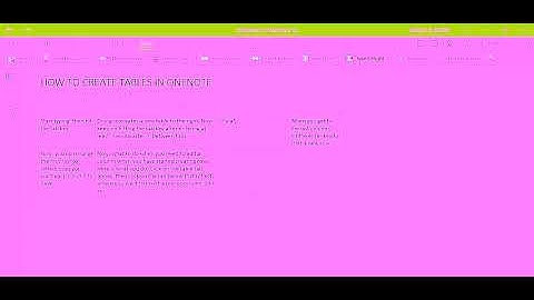 How to create a table in Microsoft Onenote 2010