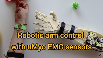 Robotic arm control with uMyo EMG sensors #prostheticarm #emgsensor #arduino #nrf24l01