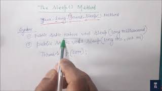 The Thread.sleep() method in java