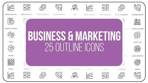 Business And Marketing - 25 Outline Icons After Effects Templates