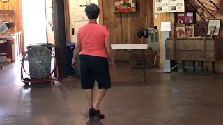 Woman flat foot dances to music of Ronnie William and Friends