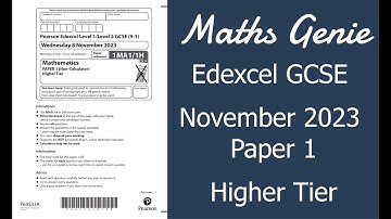 Edexcel Higher Paper 1 November 2023 Exam Walkthrough