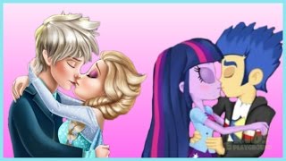 Disney Princess Elsa And Jack & Twilight And Flash Kissing Compilation Games For Kids