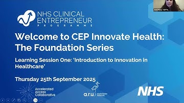 CEP Health Innovate Session 1: 25th Sepember 2025