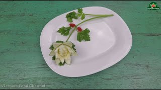 How to carve Lotus Flower from Zucchini