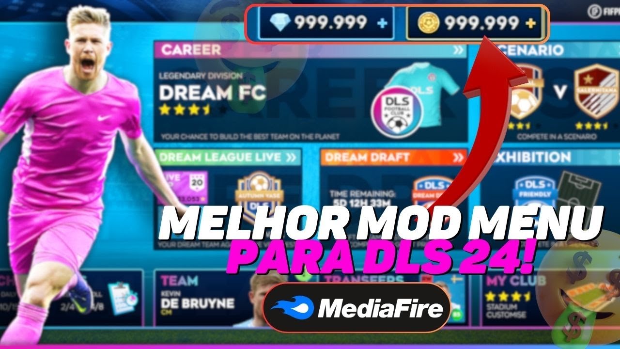 Dream League Soccer2024 v11.020 Apk Mod Menu Dinheiro infinito