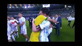 Messi and Neymar HUG Each Other After Argentina's Win | Copa America