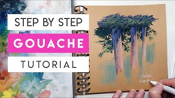 How to LAYER Gouache for better landscapes ✶ Step by Step Tutorial
