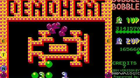 [Part 9/10] Bubble Bobble (DOS version) 2-players walkthrough, Player1 final score: 3631690