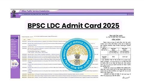 BPSC LDC Admit Card 2025, Download Lower Division Clerk Hall Ticket PDF