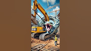 Discovered a huge python wrapped tightly around an excavator #youtubeshorts #shorts #animals