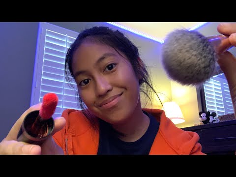 ASMR fast and aggressive makeup application 💙(lofi)