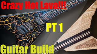 Custom Neck Through Flying V Guitar Build Lava Part ONE - by Victum Guitars