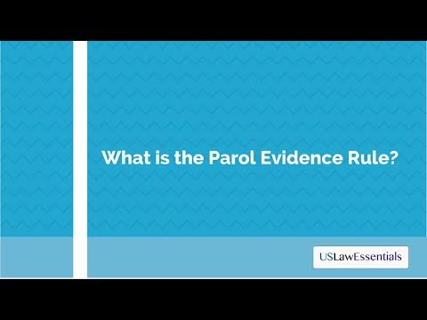 Parol Evidence Rule Chart