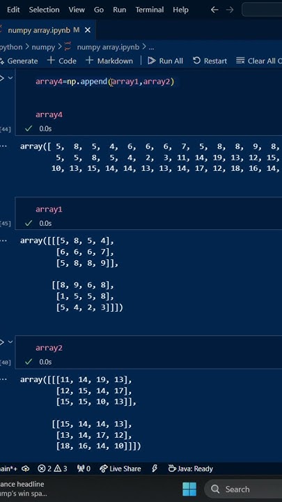 append and concat in Numpy functions || shorts #python #datascience # ...