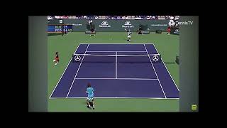 One handed backhand rally from Federer vs Kuerten Indian Wells 2003