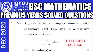 Bsc Mathematics | IGNOU | MTE04 | Previous year Solved question | DEC 2021