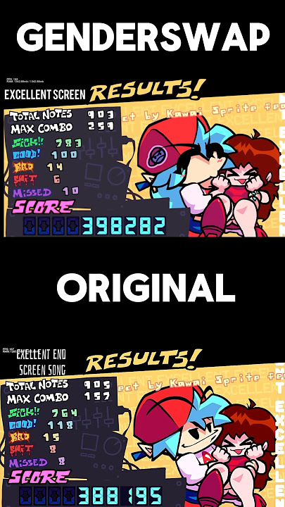 FNF Result Screen Genderswap BF Vs Original Comparison!