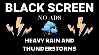 HEAVY RAIN FOR SLEEPING - HEAVY RAIN AT NIGHT TO FALL ASLEEP FASTER | BLACK SCREEN 12 HOURS