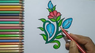 FLOWER DRAWING//HOW TO DRAW FLOWER