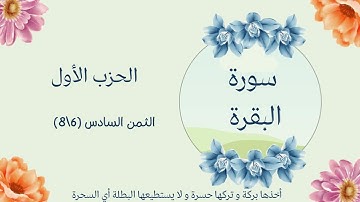 حفظ و تثبيت سورة البقرة برواية قالون عن نافع المدني (مقسمة أثمان) الحزب الأول الثمن السادس