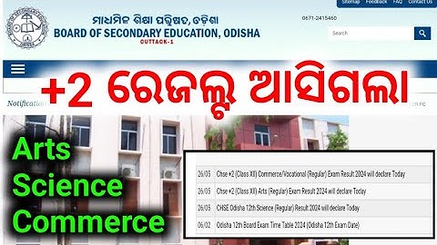 CHSE +2 RESULT 2024 Odisha || Breaking News