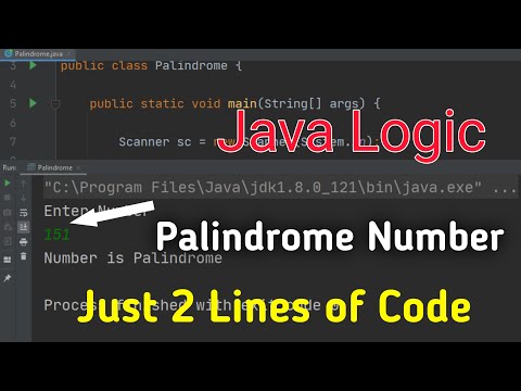 Java Logic ||  Palindrome   Number Program || Just 2 lines of Code