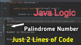 Java Logic ||  Palindrome   Number Program || Just 2 lines of Code